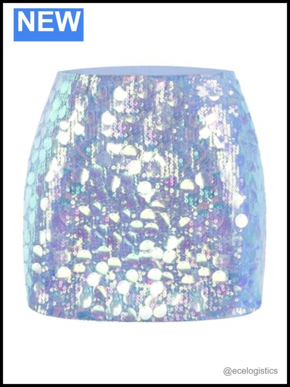 Sequin Mini Skirt Sparkle Stretchy Bodycon High Waist Party Night Out